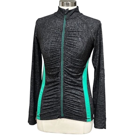 Ideology Women’s Active Space Dye Jacket in the Size Small in Black/Green Combo - Picture 2 of 11